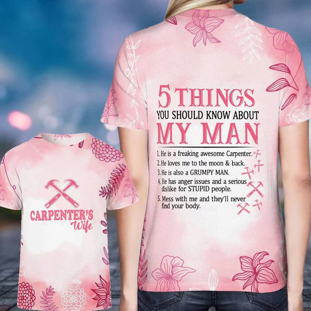 Awesome Carpenter's Wife-AOP T-Shirt -#M030924FIVTHIN15BCARPZ6