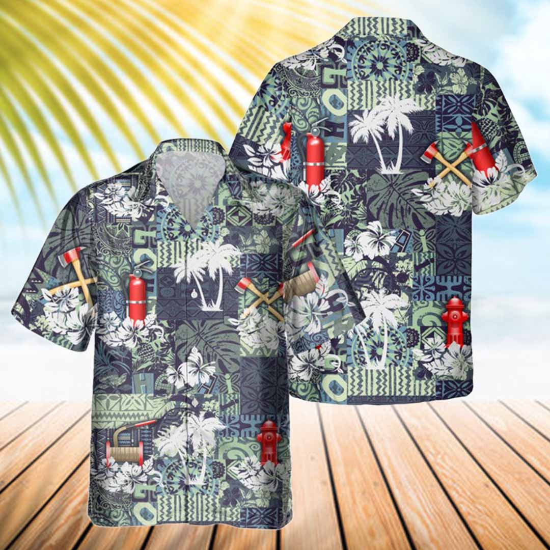 Awesome Firefighter- AOP Pocket Hawaiian Shirt - grunx260804-0126