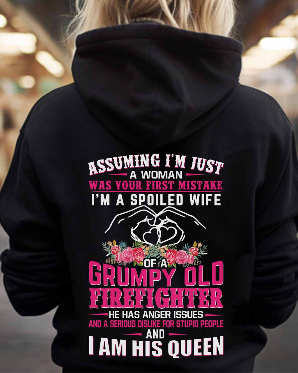 Awesome Firefighter i am his queen- Hoodie - grunx260804-0143