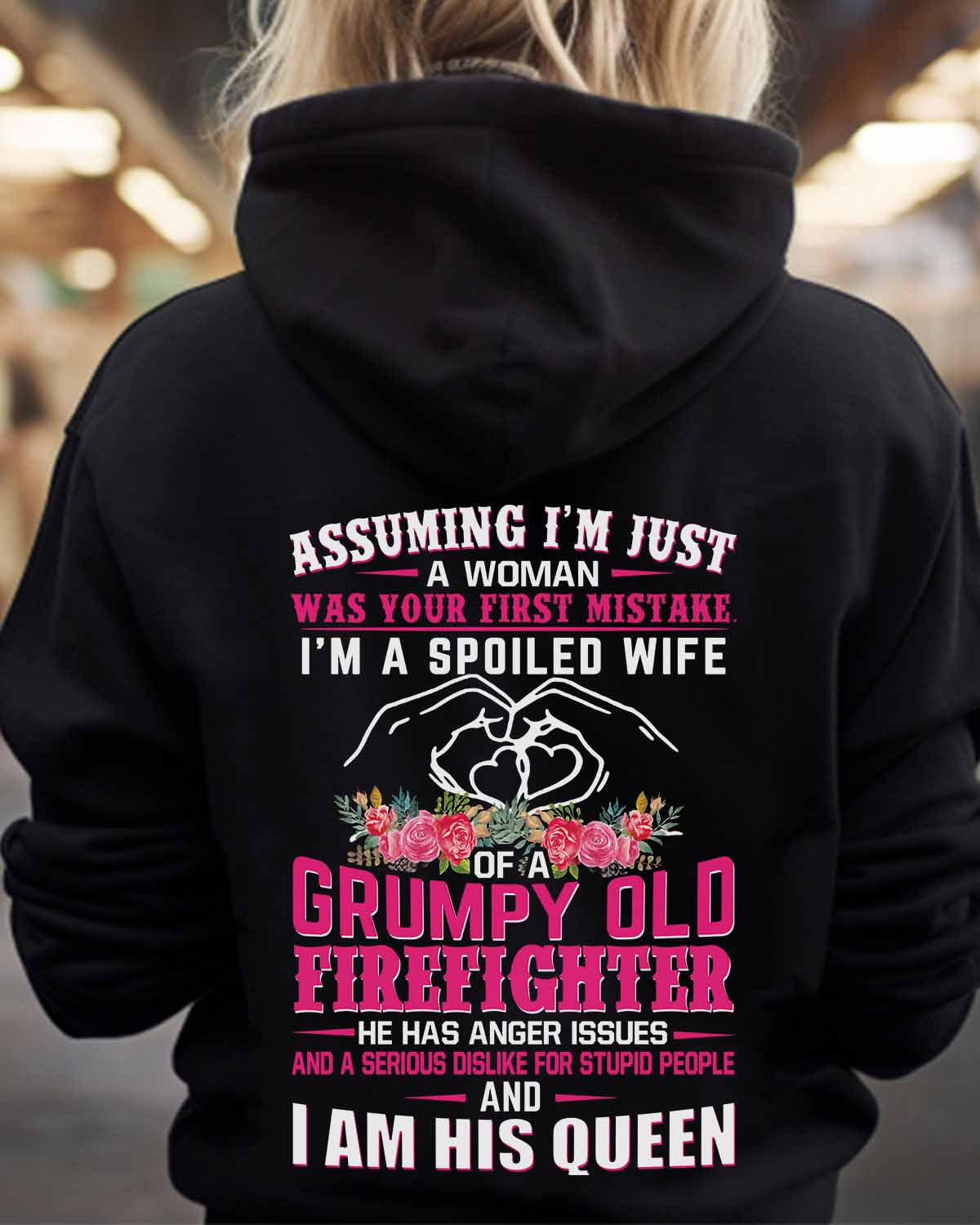 Awesome Firefighter i am his queen- Hoodie - grunx260804-0143