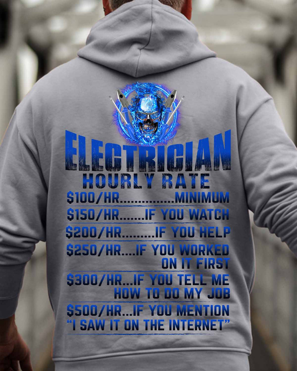 Awesome Electrician Hourly Rate-Hoodie - grunx260804-0061