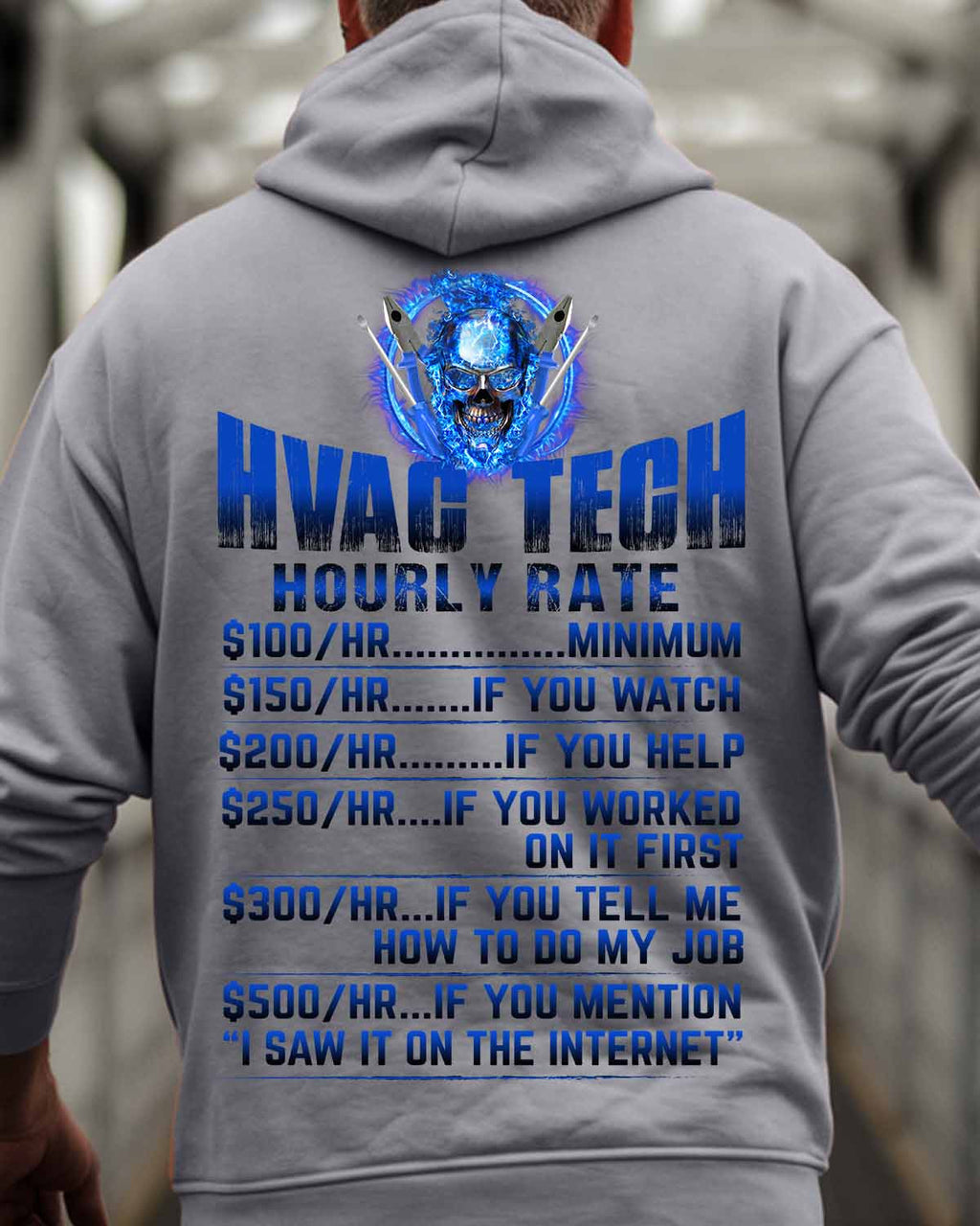 Awesome HVAC Tech Hourly Rate-Hoodie - grunx260804-0236