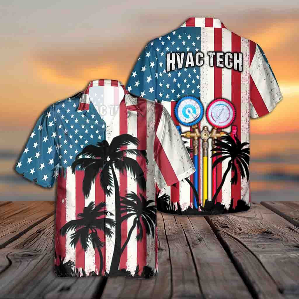 Awesome HVAC Tech- AOP Pocket Hawaiian Shirt - grunx260804-0214