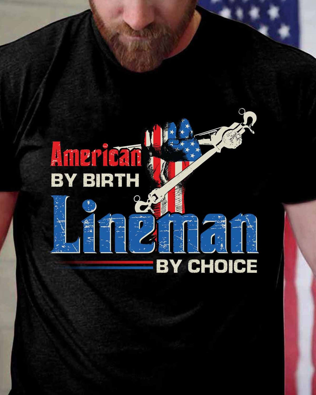 American By Birth Lineman By Choice-T-shirt - grunx260804-0134