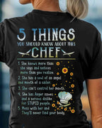 Chef 5 Things You Should Know Apparel - Funny Chef Quote T-Shirt, Hoodie & More - grunx260804-0055
