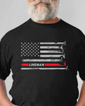 American Flag Lineman Apparel - Patriotic Utility Worker T-Shirt, Hoodie & More - grunx260804-0152