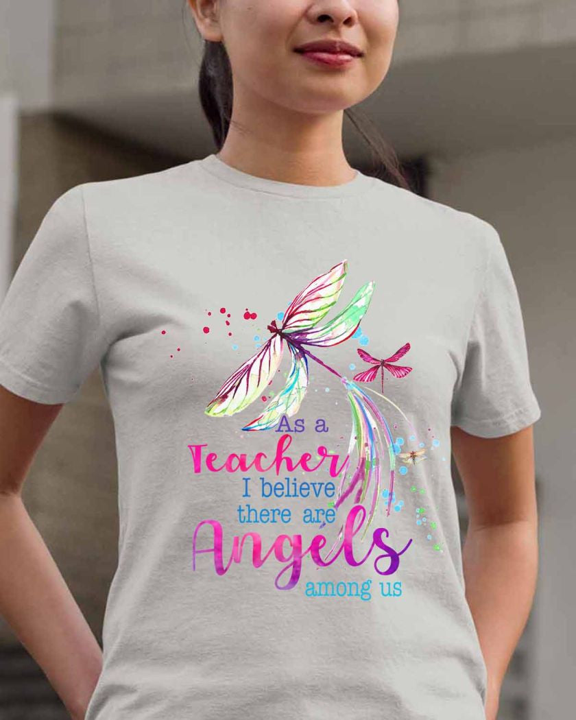 Angels Among Us - Watercolor Dragonfly Teacher T-Shirt, Hoodie & More - grunx260804-0156
