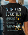 5 Things List - Bold Funny Teacher Statement T-Shirt, Hoodie & More - grunx260804-0058