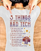 Rad Tech Warning - 5 Things You Should Know Funny T-Shirt, Hoodie & More - grunx260804-0059
