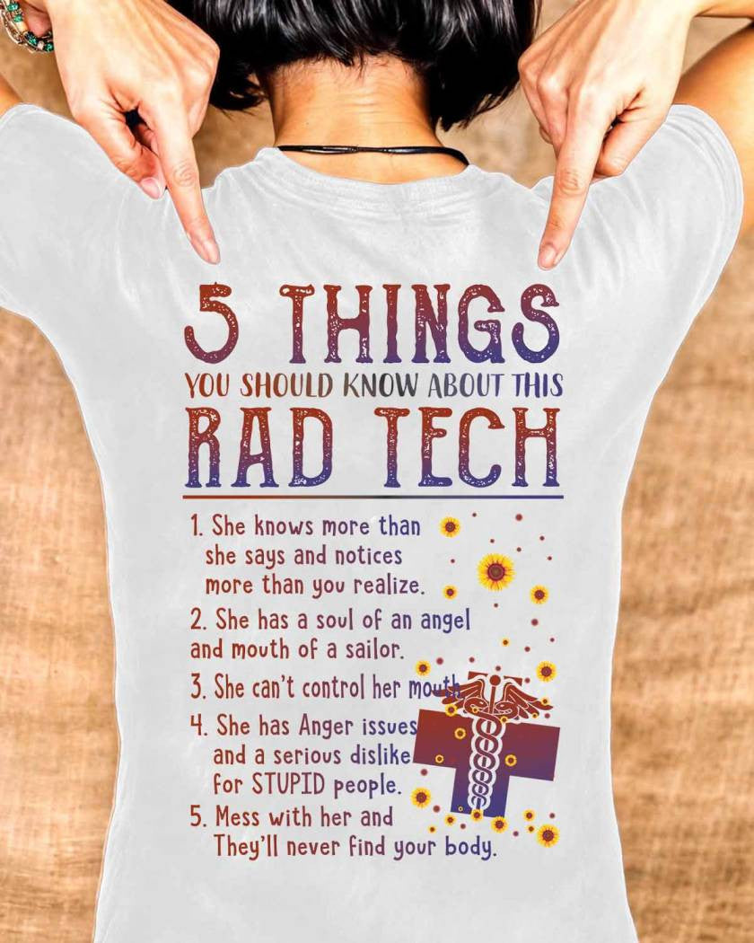 Rad Tech Warning - 5 Things You Should Know Funny T-Shirt, Hoodie & More - grunx260804-0059