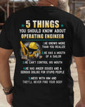 5 Things You Should Know - Operating Engineer Humor T-Shirt Hoodie & More - grunx260804-0053