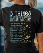 5 Things About Her - Aircraft Mechanic Female Quote T-Shirt, Hoodie & More - grunx260804-0054