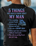 5 Things You Should Know About My Trucker - Funny Quote T-Shirt, Hoodie & More - grunx260804-0036