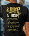 5 Things You Should Know About This Nurse - Funny Quote T-Shirt, Hoodie & More - grunx260804-0040