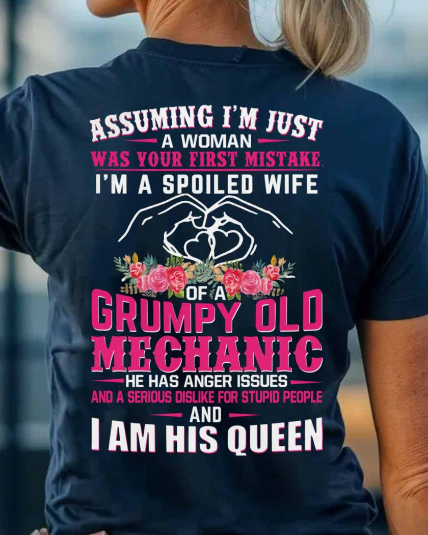 Assuming I'm Just A Woman - Mechanic Wife Pride T-Shirt, Hoodie & More - grunx260804-0214