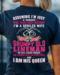 Assuming I'm Just A Woman - Grumpy Lineman Wife Quote T-Shirt Hoodie & More - grunx260804-0208
