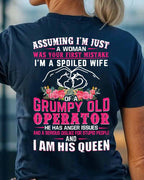 Assuming I'm Just A Woman - Grumpy Operator Wife Quote T-Shirt Hoodie & More - grunx260804-0209