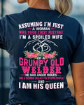 Assuming I'm Just A Woman - Grumpy Welder Wife Quote T-Shirt Hoodie & More - grunx260804-0212