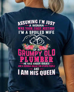 Assuming I'm Just A Woman - Grumpy Plumber Wife Quote T-Shirt Hoodie & More - grunx260804-0211