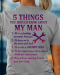 5 Things About My Mechanic Man Apparel - Funny Relationship T-Shirt, Hoodie & More - grunx260804-0012