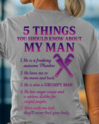 5 Things About My Plumber Man Apparel - Funny Relationship T-Shirt, Hoodie & More - grunx260804-0013