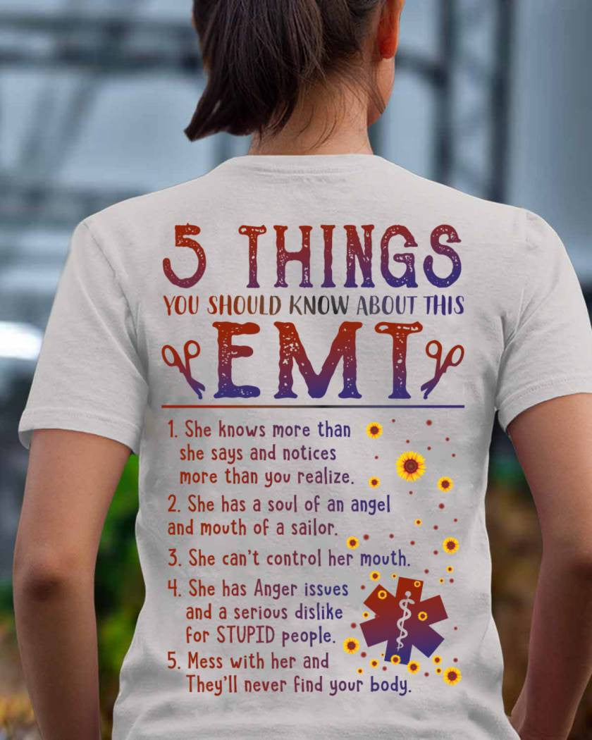 5 Things EMT Warning Apparel - Funny List T-Shirt, Hoodie & More - grunx260804-0019