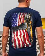 American Flag Fist Binder - Patriotic Lineman Apparel T-Shirt, Hoodie & More - grunx260804-0144