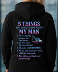 5 Things About My Man - Tow Truck Operator Funny T-Shirt, Hoodie & More - grunx260804-0009