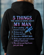 5 Things You Should Know About My Man Hoodie - Funny Carpenter Gift for Her - grunx260804-0028