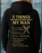 5 Things About My Man - Plumber Funny T-Shirt, Hoodie & More - grunx260804-0008
