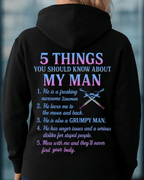 5 Things About My Man - Lineman Funny T-Shirt, Hoodie & More - grunx260804-0006