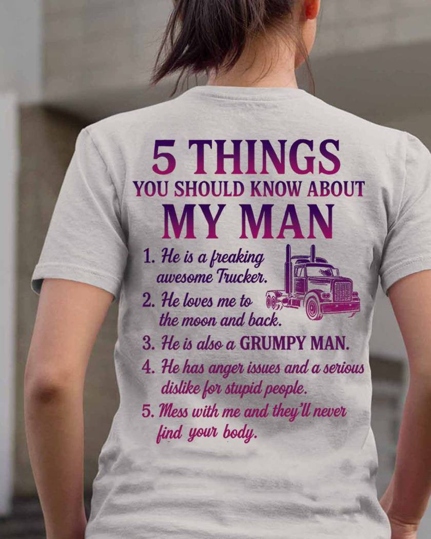 5 Things You Should Know - Trucker Wife Funny T-Shirt, Hoodie & More - grunx260804-0051