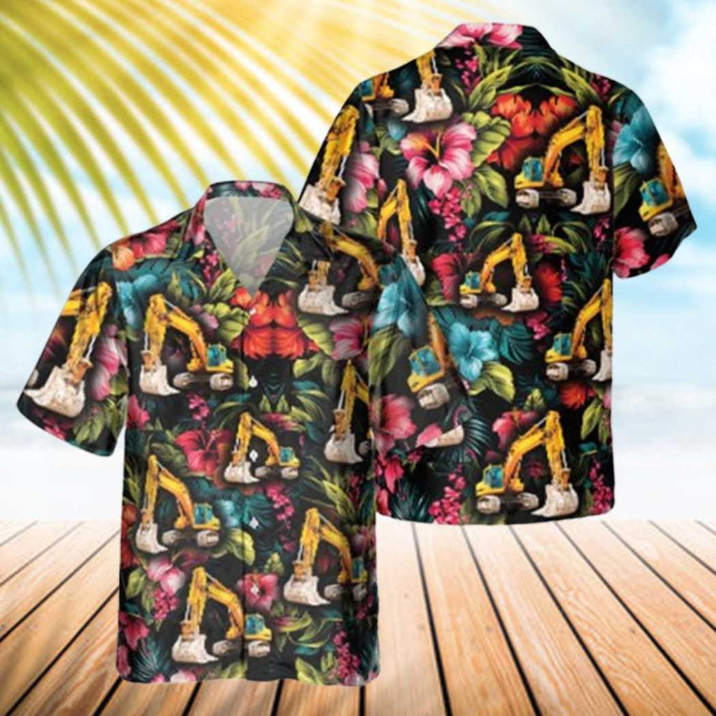 Awesome Heavy Equipment Operator- AOP Pocket Hawaiian Shirt - grunx260804-0171