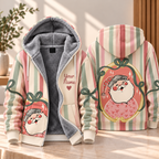 Pastel Stripe Santa Personalized Fleece Jacket