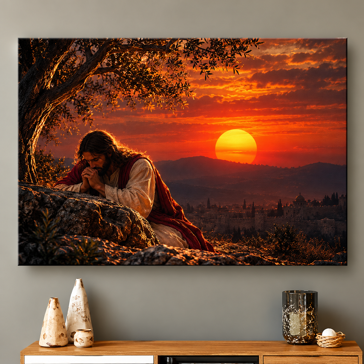 Fiery Sunset Quiet Moment Canvas