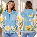 Blue Duck Floral Zip-up Baseball Jacket