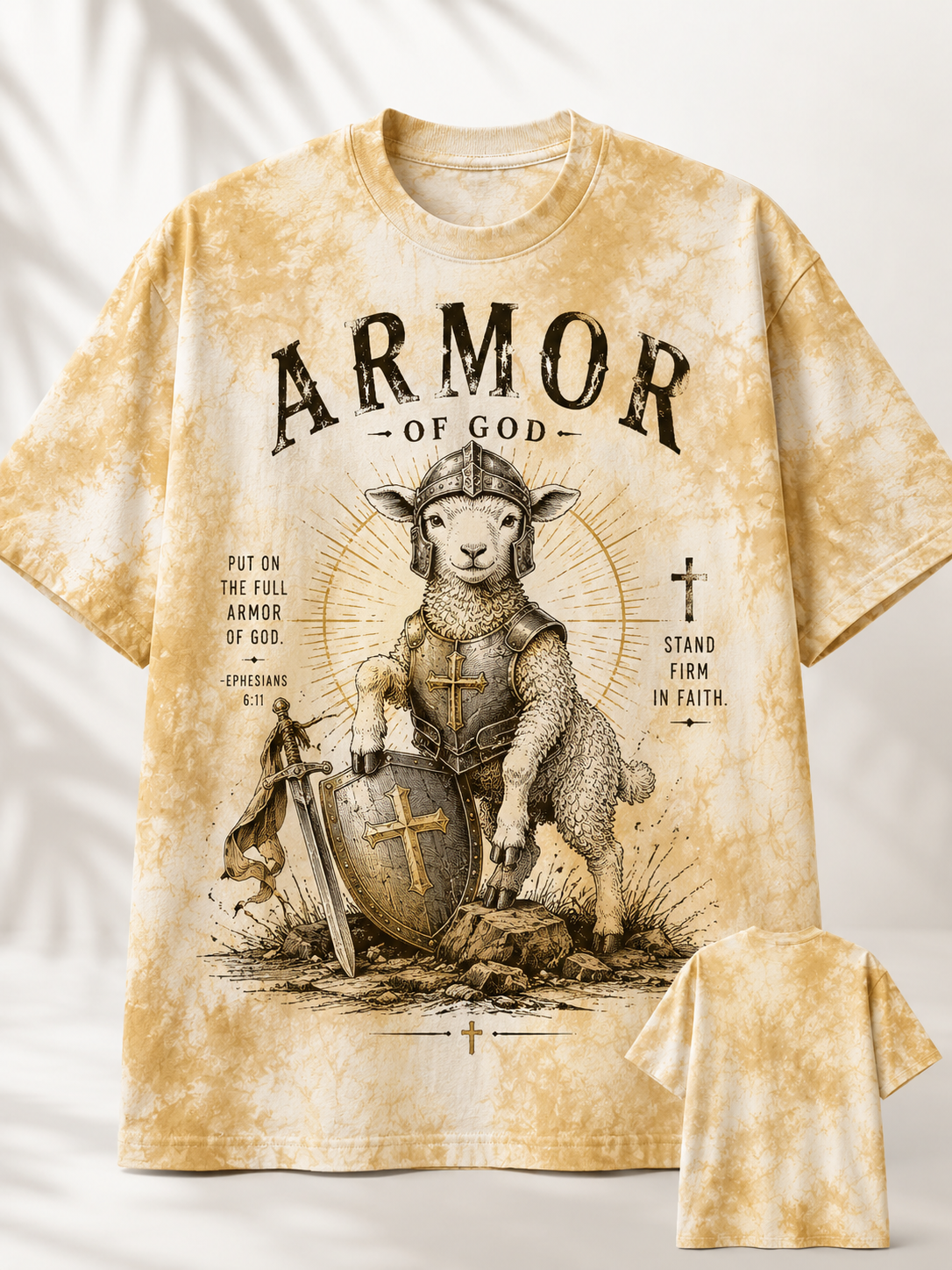 Armor of God Stand Firm In Faith Crusader Lamb T-Shirt
