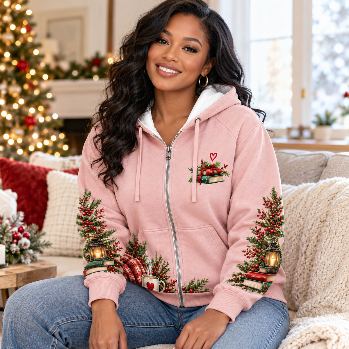 Personalized Read Relax Repeat Zip Hoodie