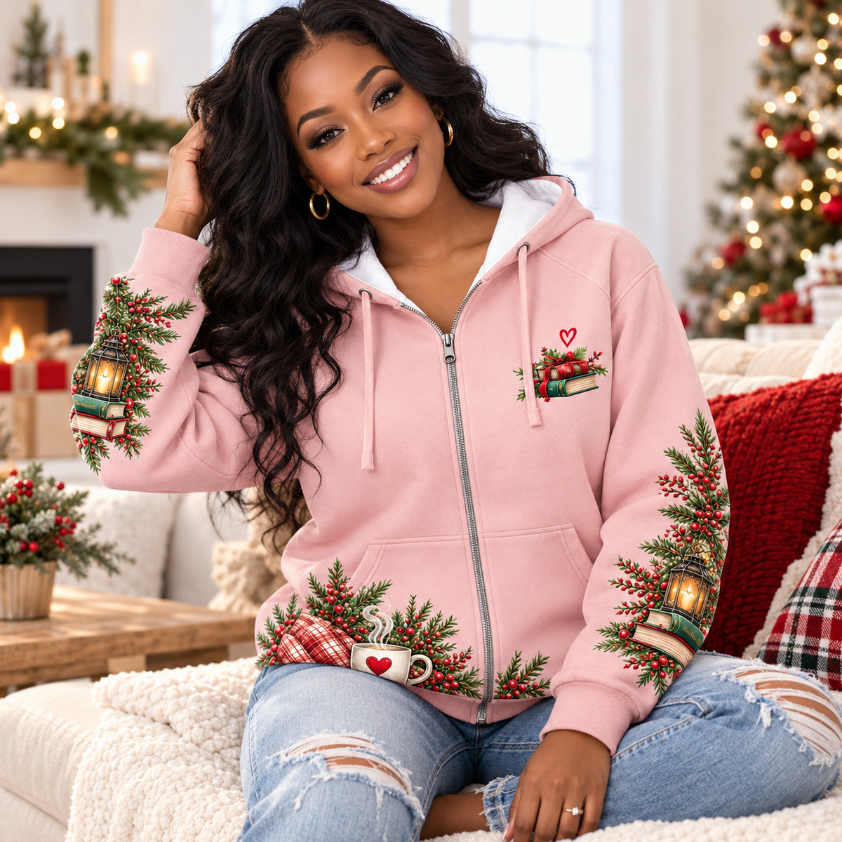 Personalized Read Relax Repeat Zip Hoodie