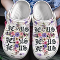 Jesus Old English Floral Clogs Shoes