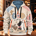 Personalized Tuxedo Cat Bow Half-Zip Hoodie