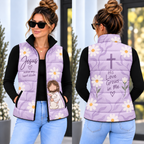 Lavender Daisy Bunny Down Puffer Vest