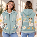 Sunglasses Duck Zip-up Baseball Jacket