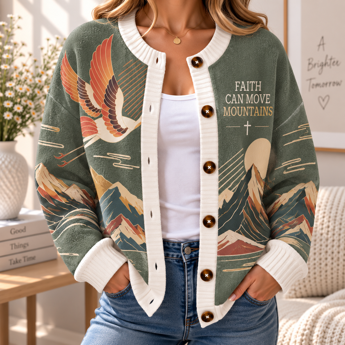 Flying Bird Mountain Women's Cardigan Sweater
