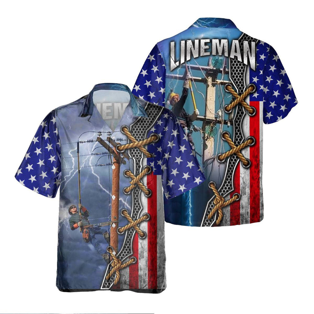 Awesome Lineman- AOP Pocket Hawaiian Shirt - grunx260804-0335