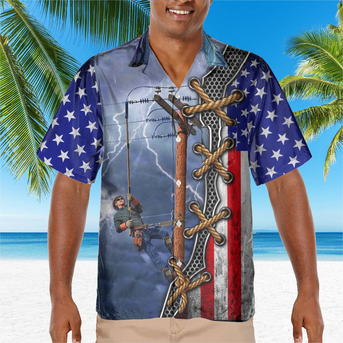 Awesome Lineman- AOP Pocket Hawaiian Shirt - grunx260804-0335