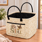Personalized Vintage Butterfly Quilted Storage Basket