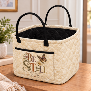 Personalized Vintage Butterfly Quilted Storage Basket