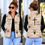 Cream Daisy Necktie Duck Down Puffer Vest