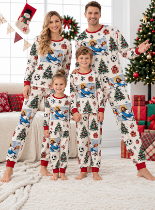 Christmas Soccer Jesus Family Mixed Cotton Pajamas